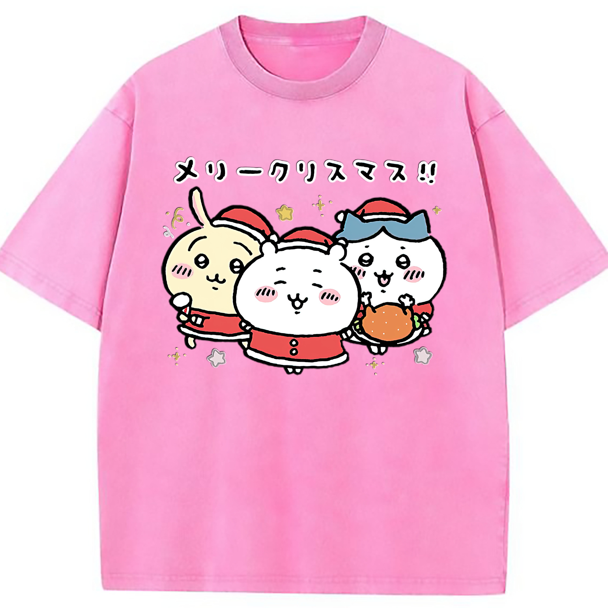 （画像用） ちいかわ ハチワレ Chii-kawa hachiware 綿100% ヴィンテージ風 半袖Tシャツ（フロントプリント）